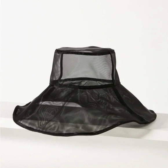 Anthropologie Black Sheer Tulle Hat By Anthropologie Sheer Netting Headband at MarketFair  main image 2